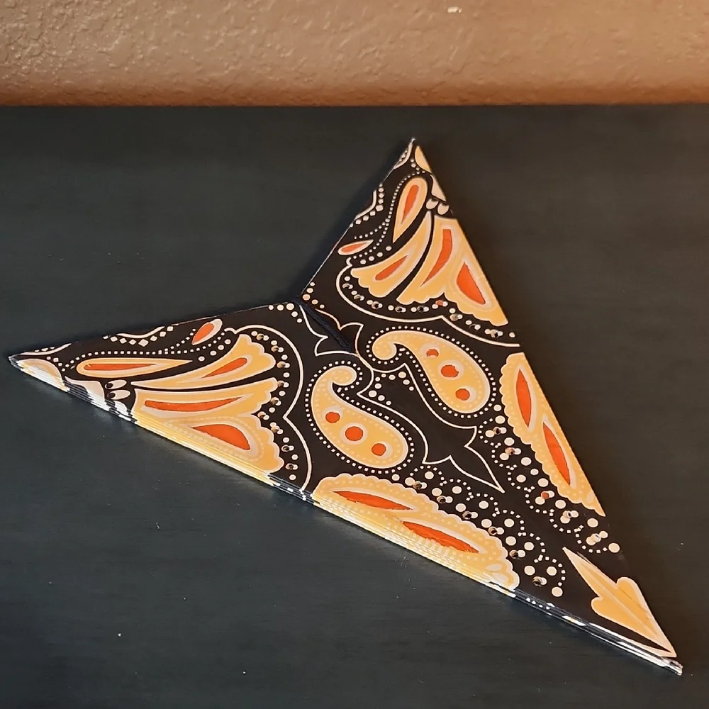 Star Lantern, Black and Orange Decorative Light